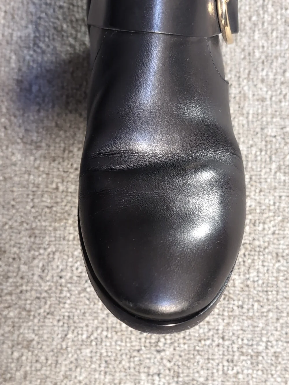 Tory Burch Sofia Black Leather English Riding Boots Size 8.0M Smooth Leather